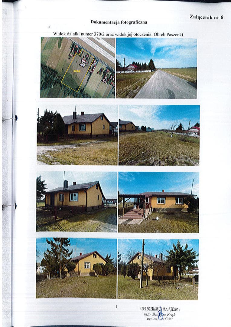 działka nr 370/2 o pow. 2,92 ha częściwo zabudowana, działka nr 764 o pow. 0,09 ha las