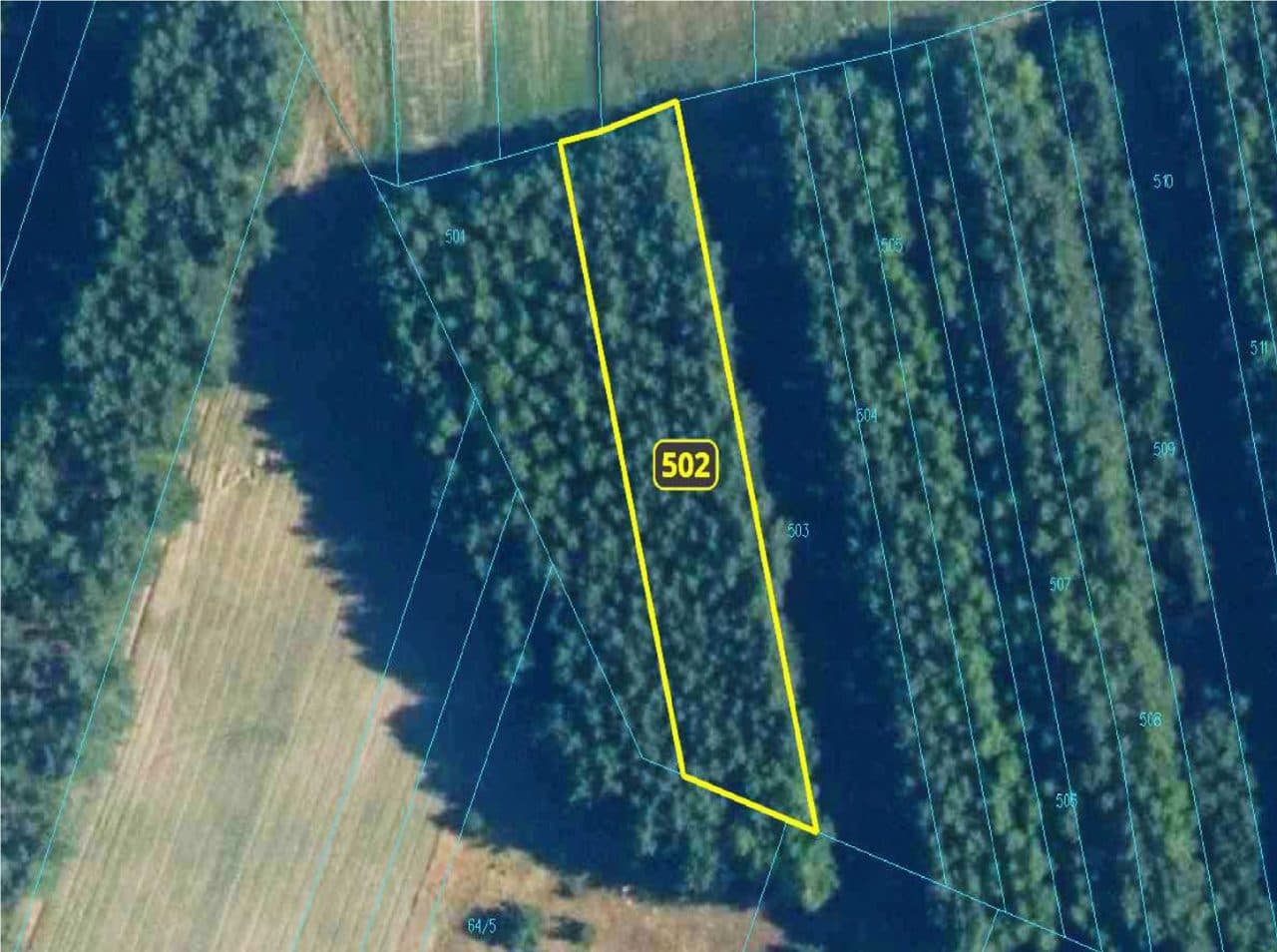 Działka nr 502 o pow. 0,11 ha