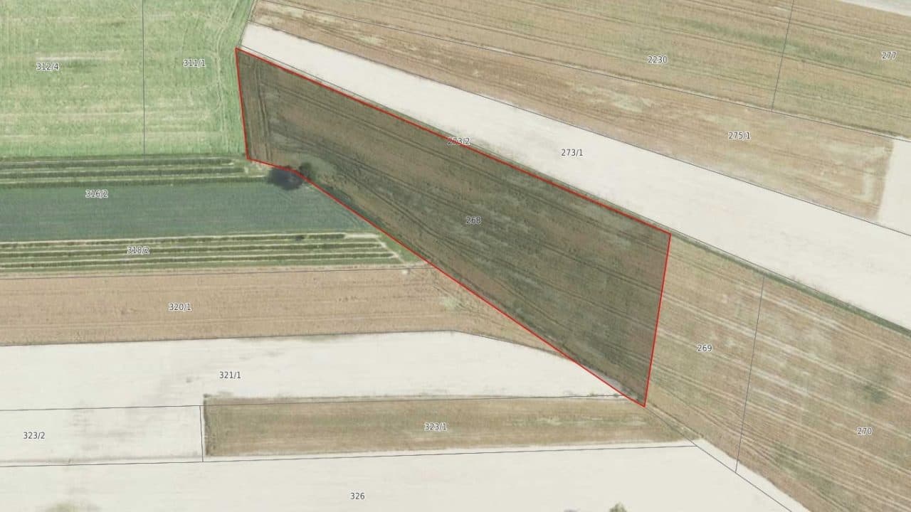 Działka ewidencyjna nr 268 (grunty orne) o pow. 0,9200 ha
