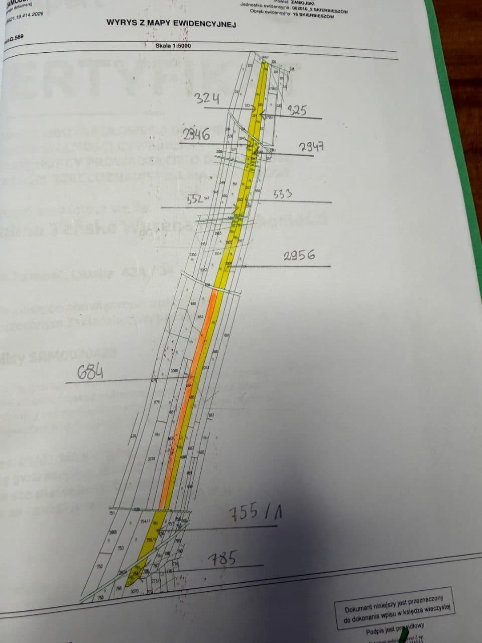 Działka gruntu oznaczona nr ew. 684 o powierzchni 0.92 ha,