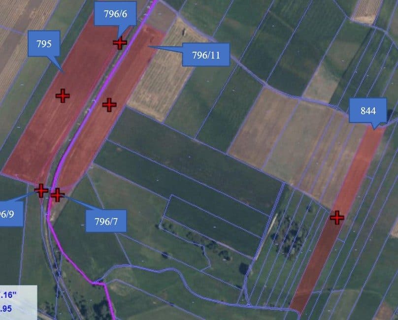 nieruchomości gruntowej ornej w postaci działek nr 796/7, 796/11, 796/9, 796/6, 844 oraz 795 o łącznej pow. 7,6625 HA – zdjęcie 2 z 11