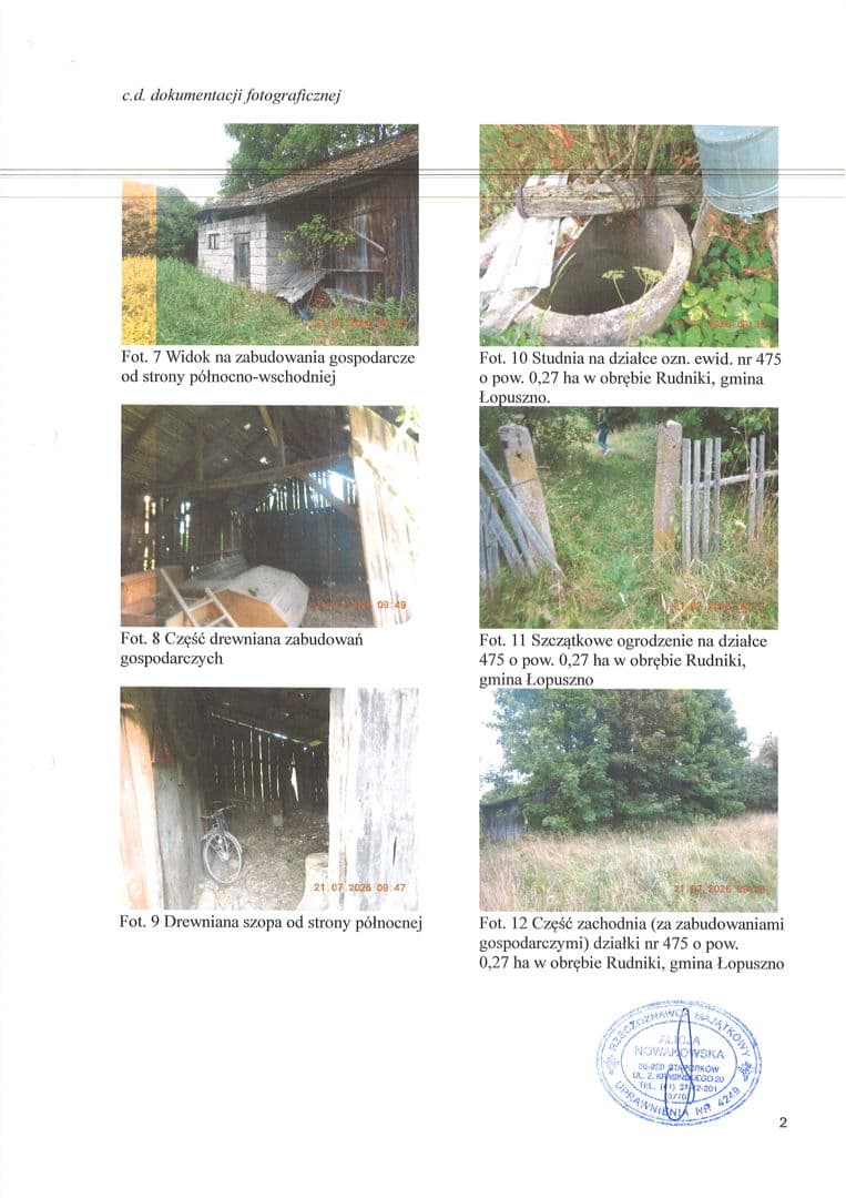 nieruchomość gruntowa: dz. ew. nr 475 o powierzchni 0,2700 HA położona Rudniki gmina Łopuszno – zdjęcie 2 z 2