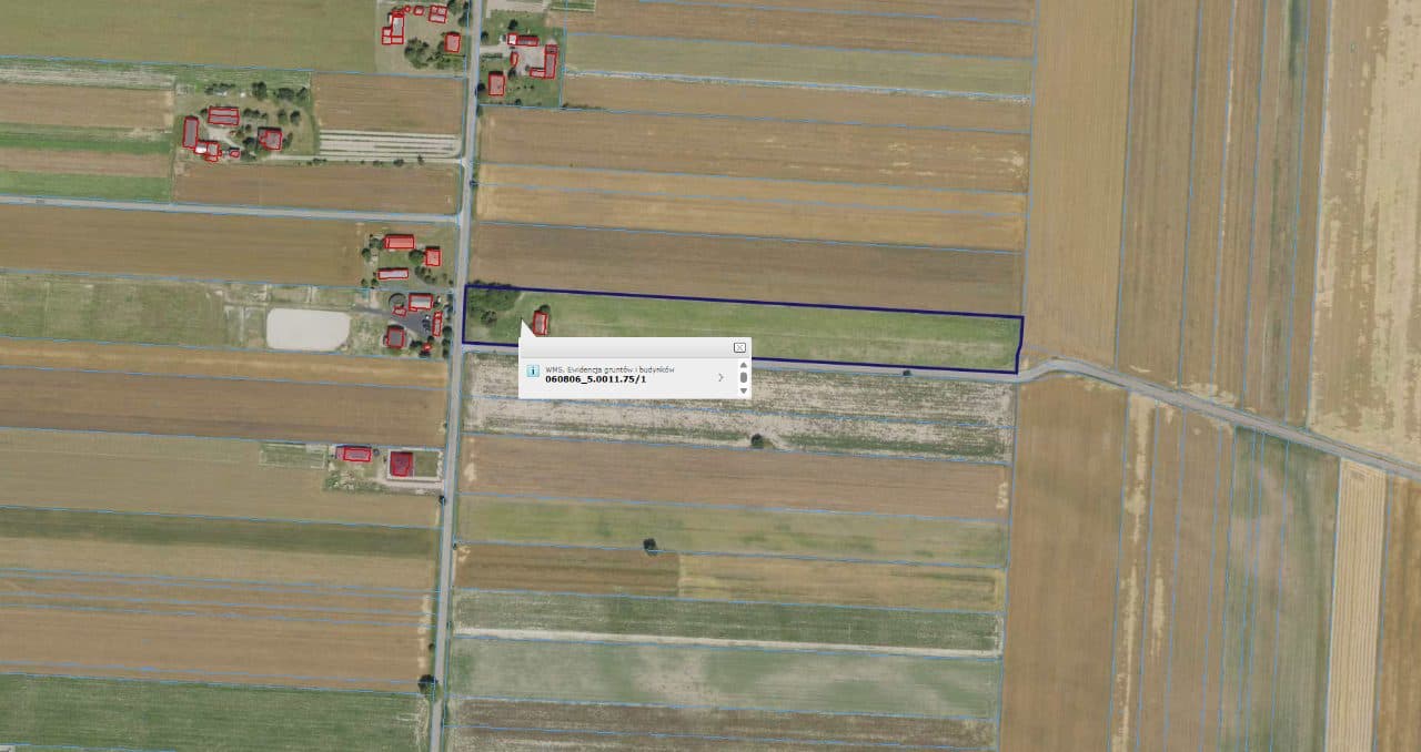 Działka nr 75/1 położona w obrębie ewidencyjnym Poizdów w gminie Kock, województwo lubelskie