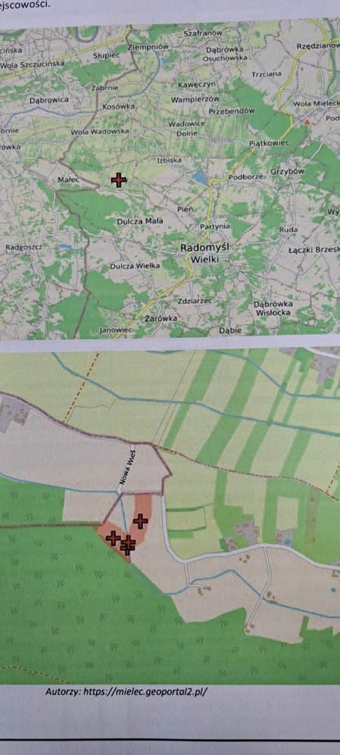 działki nr 3 (gospodarstwo rolne), nr 9 (gospodarstwo rolne), nr 14 (gospodarstwo rolne) o łącznej powierzchni 2,74 HA