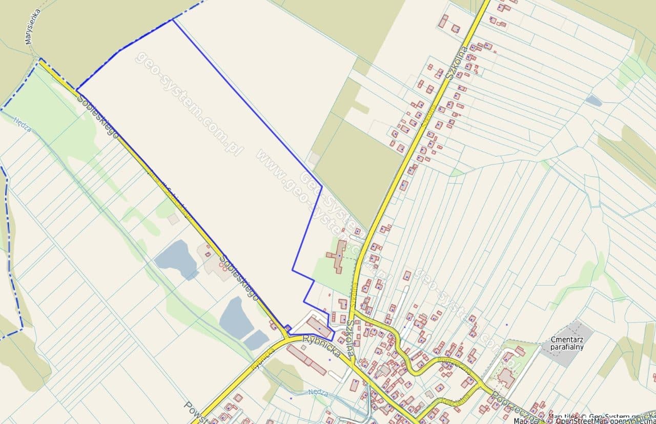 Nieruchomość gruntowa o pow. 13.9599 ha składająca się z działki nr 253/7 oraz 180/7 wraz z budynkiem magazynowym położona w Adamowicach przy ul. Rybnickiej
