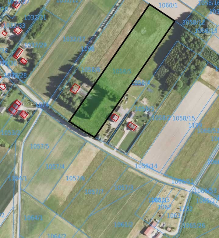 KS1K/00033766/0 - działka numer 1058/5 o pow. 1,2900 ha
