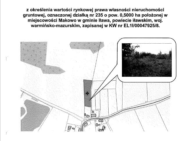 Nieruchomośc stanowi niezabudowana działka gruntu nr 235 o pow. 0,50 ha. Nieruchomość nie posiada dostępu do drogi publicznej. – zdjęcie 2 z 3