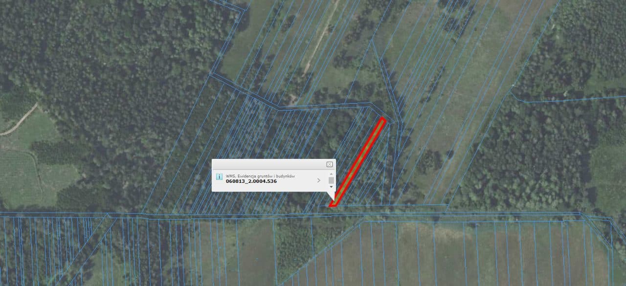 działka nr 536, o pow. 0,08 ha