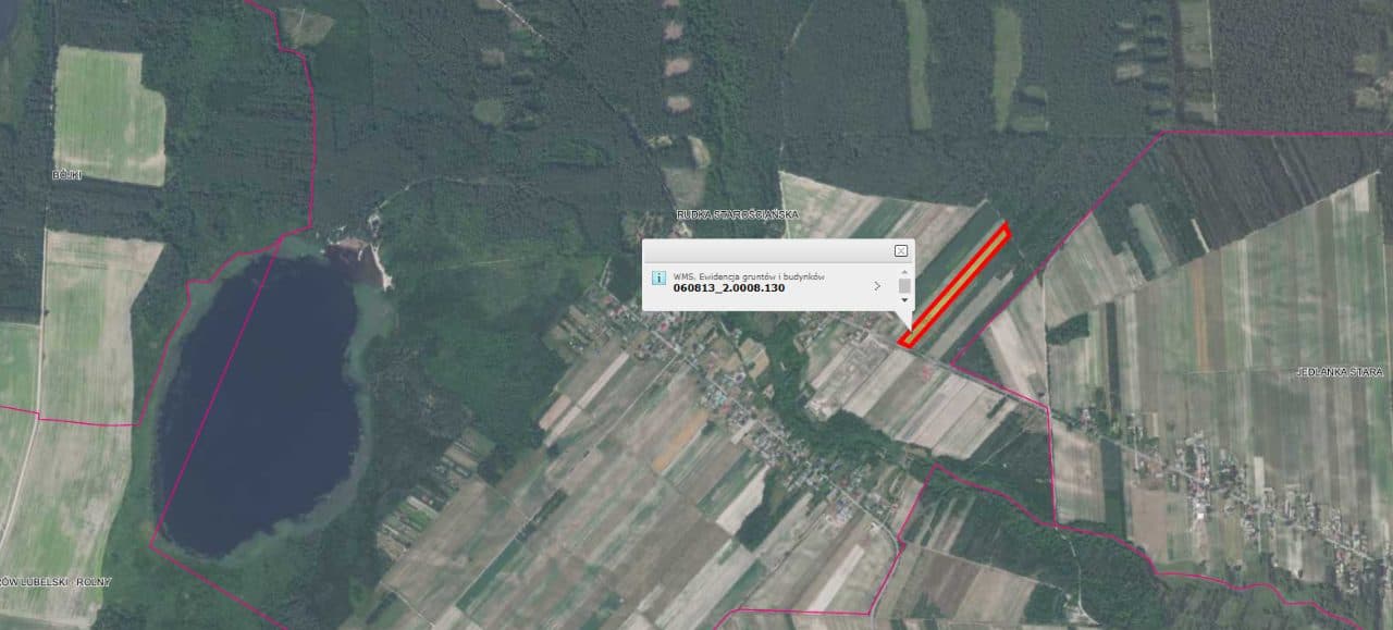 działka nr 130, o pow. 1,35 ha